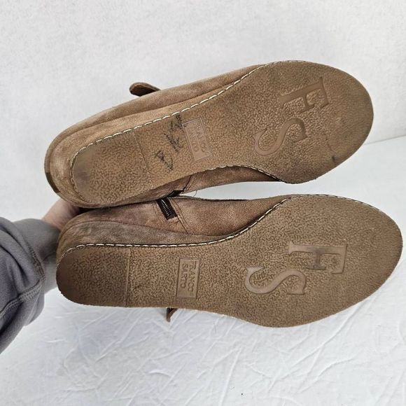 Franco Sarto Amerosa Wedge Ankle Booties Tan 10 - Picture 7 of 10